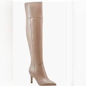 Marc Fisher Tall Pointed Toe Boots in Light Beige